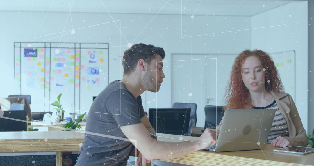 Team Collaboration on Digital Innovation Project with Tech Overlay