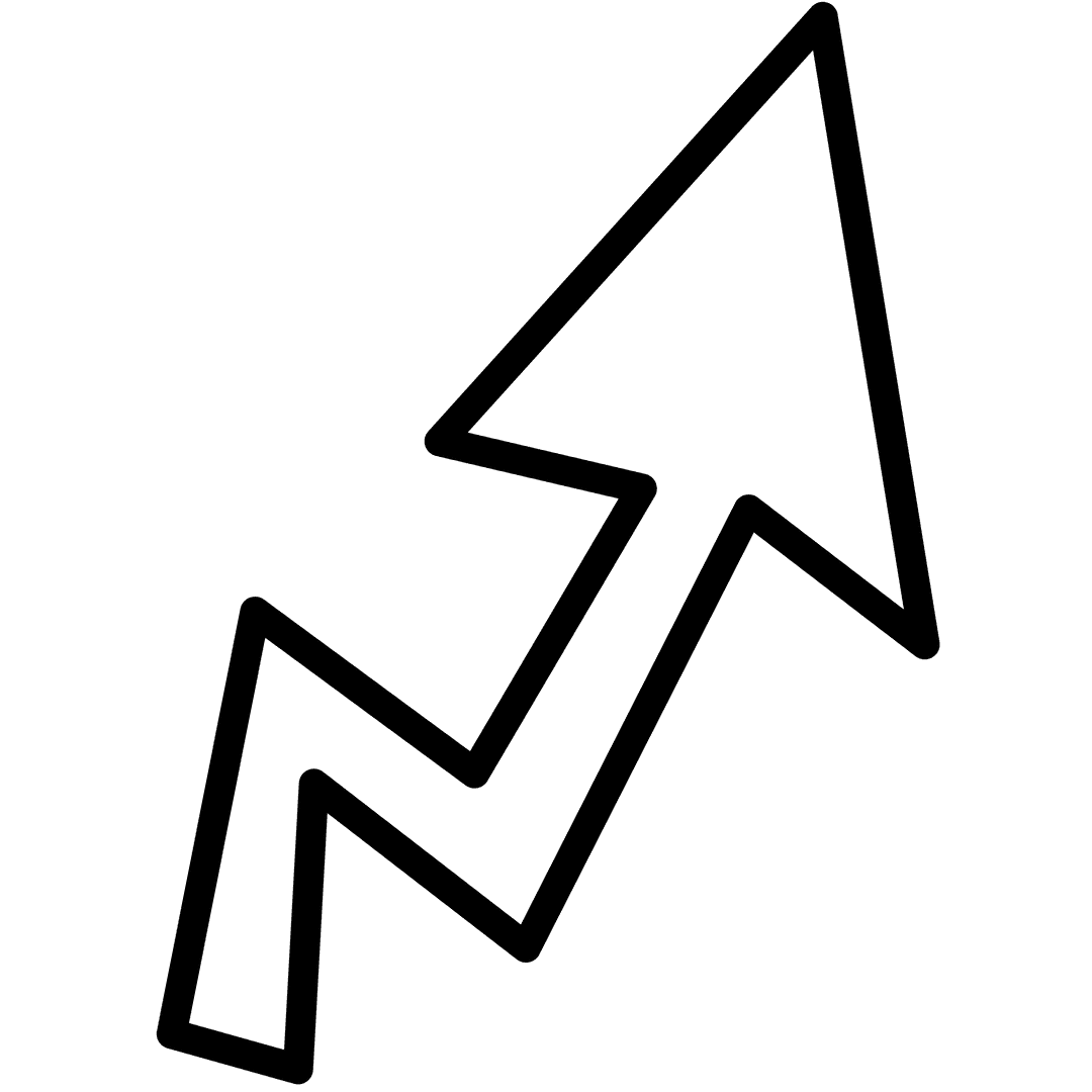 Black Up Arrow Icon on Transparent Background