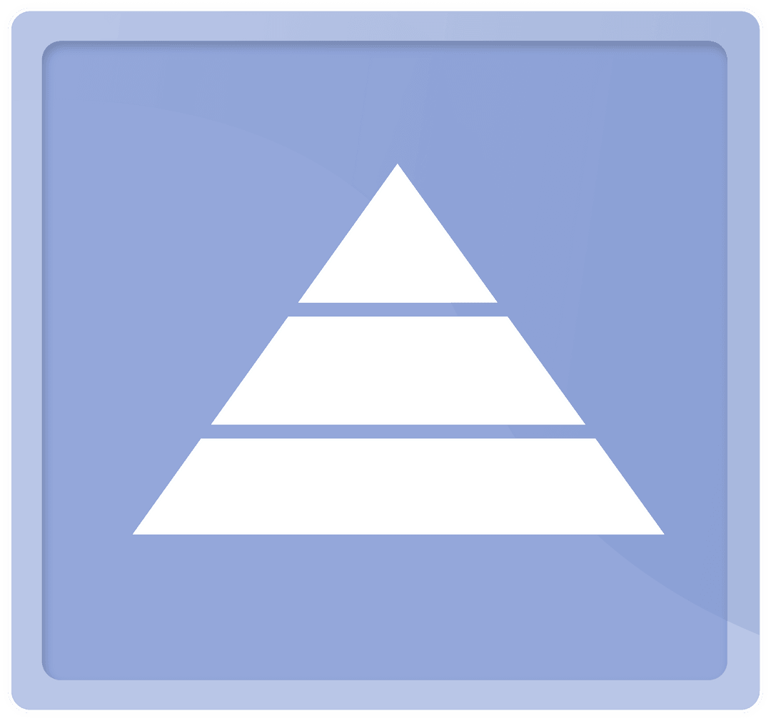 Transparent Digital Triangle with White Stripes on Blue