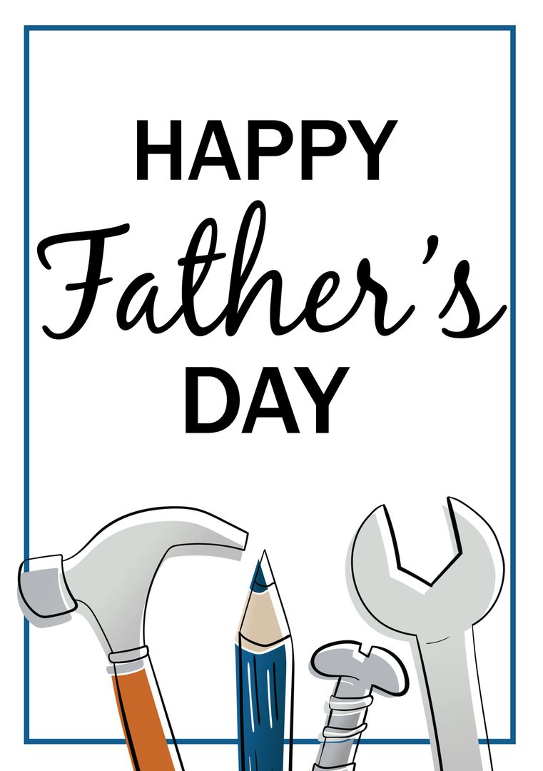Father's Day Design with Tools and Stationery Veanic Themes