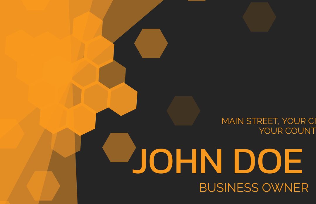 Modern Honeycomb Pattern Business Card Template - Download Free Stock Templates Pikwizard.com