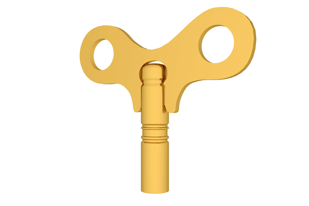 Golden Toy Key Illustration on Transparent Background