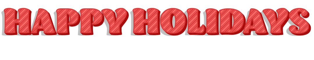 Transparent Happy Holidays Red Striped Letters Festive Design