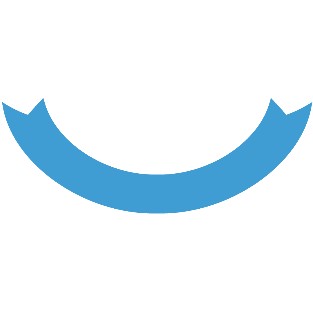 Blue Ribbon Badge on Transparent Background for Copy Space