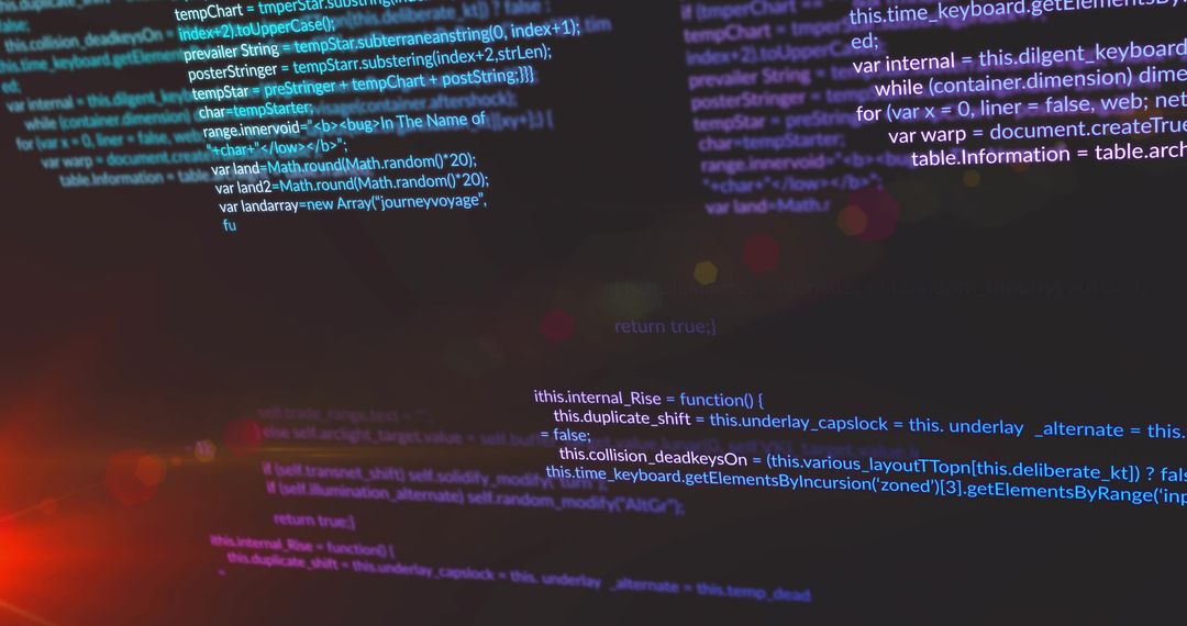 JavaScript Code Scrolling in Dark-Themed Editor with Highlighting