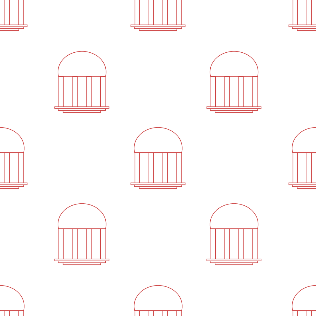 Seamless Abstract Red Columned Entrance Pattern Transparent Background