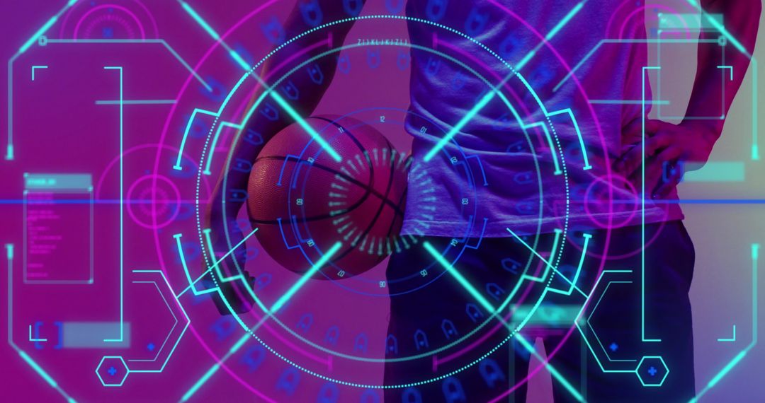 Futuristic Basketball Data Visualization with Player