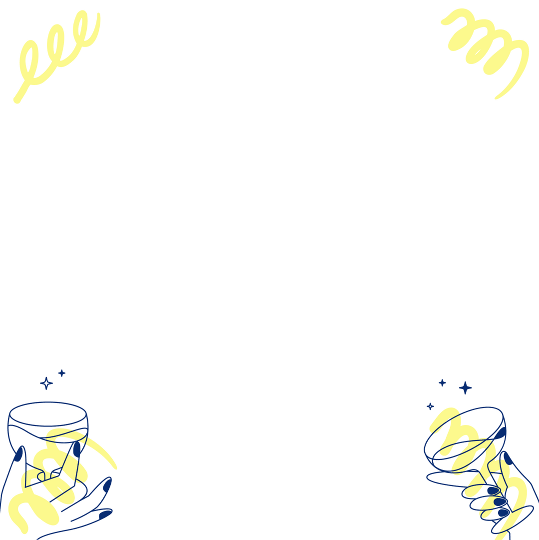 Transparent Canvas with Decorative Doodle Border Design