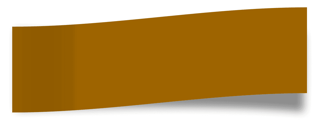 Brown Wavy Banner with Copy Space on Transparent Background