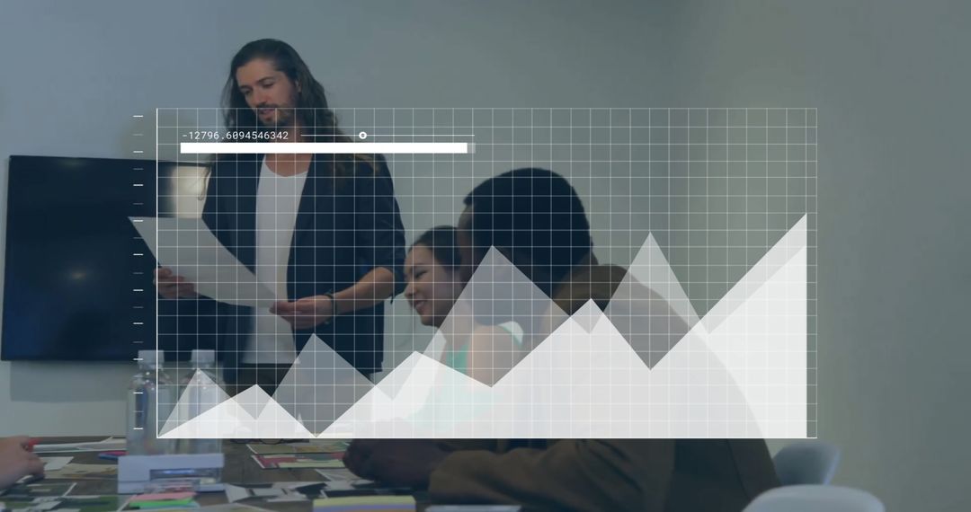 Diverse Business Team Engaged in Data Analysis Meeting