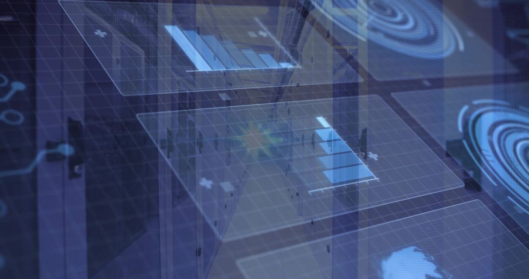 Holographic Data Displays in High-Tech Server Room