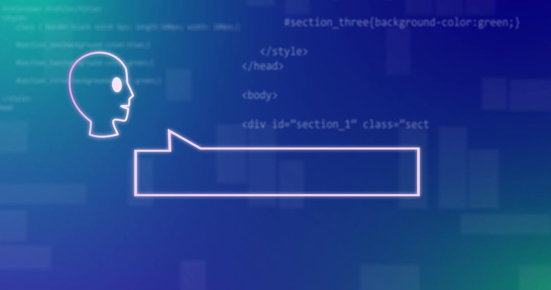 AI Communication Interface with Speech Bubble on Digital Background