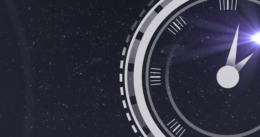 Space-Themed Clock with Stars Representing Cosmic Passage of Time