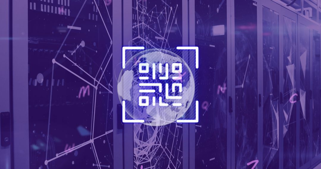 Futuristic Globe with Networking in Data Center