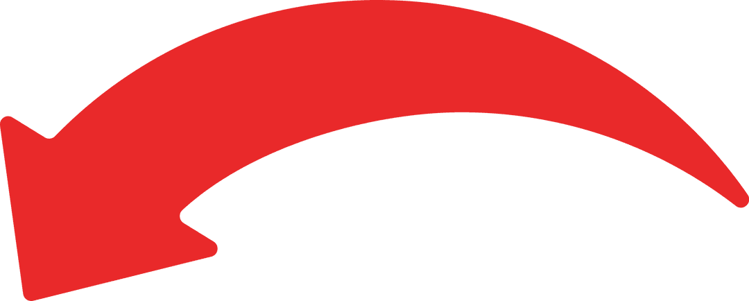 Red Curved Arrow on Transparent Background for Vector Illustrations