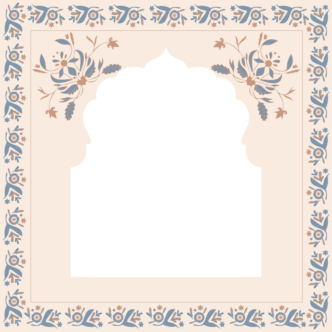 Elegant Vintage Multi-Lobed Arch Design With Floral Border