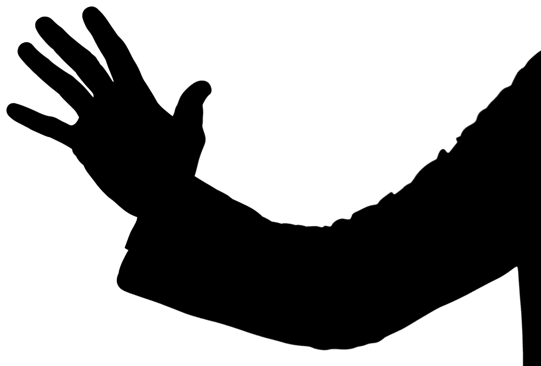 Silhouette of Open Hand with Transparent Background