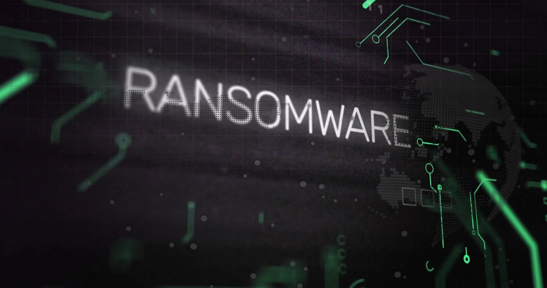 Futuristic Cybersecurity Concept Featuring Stylized Ransomware