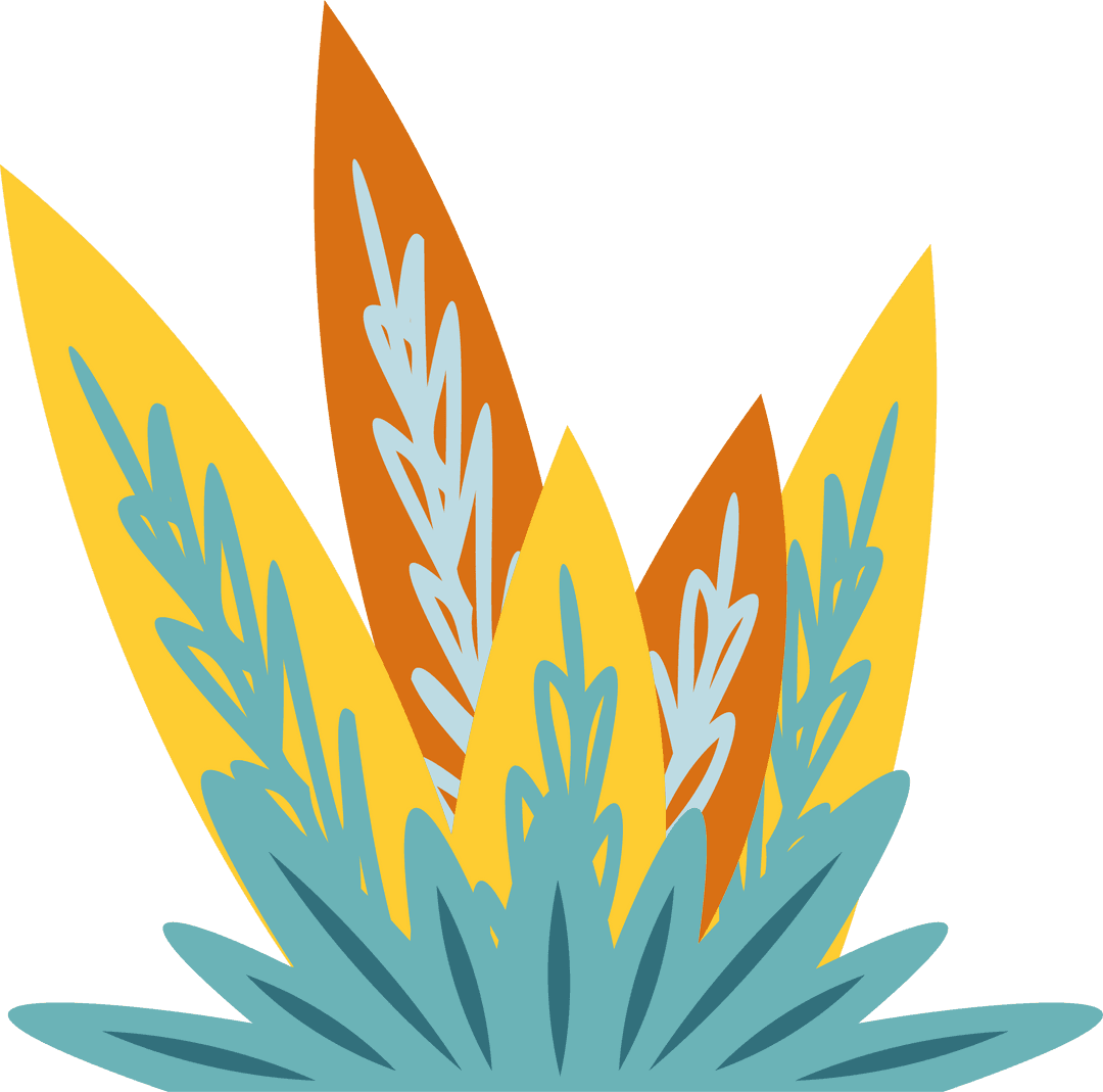 Transparent Botanical Leaves with Vibrant Layers