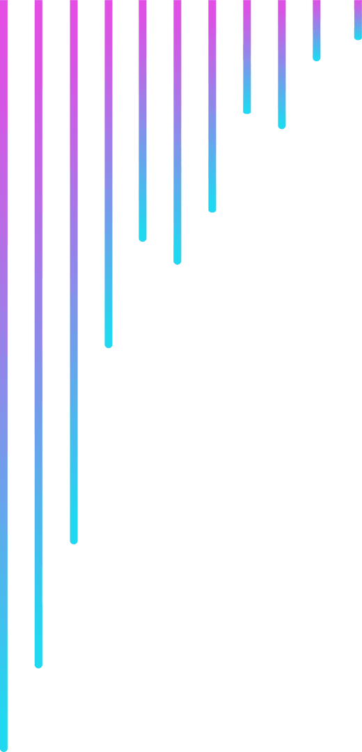Vibrant Neon Gradient Bars on Transparent Background