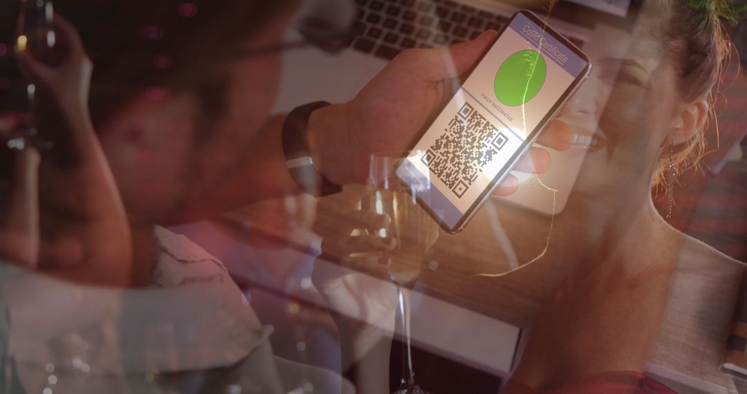 Digital Vaccination Passport in Use at Social Gathering