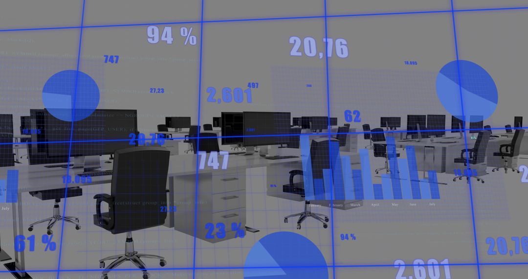 Modern Office with Data Representation