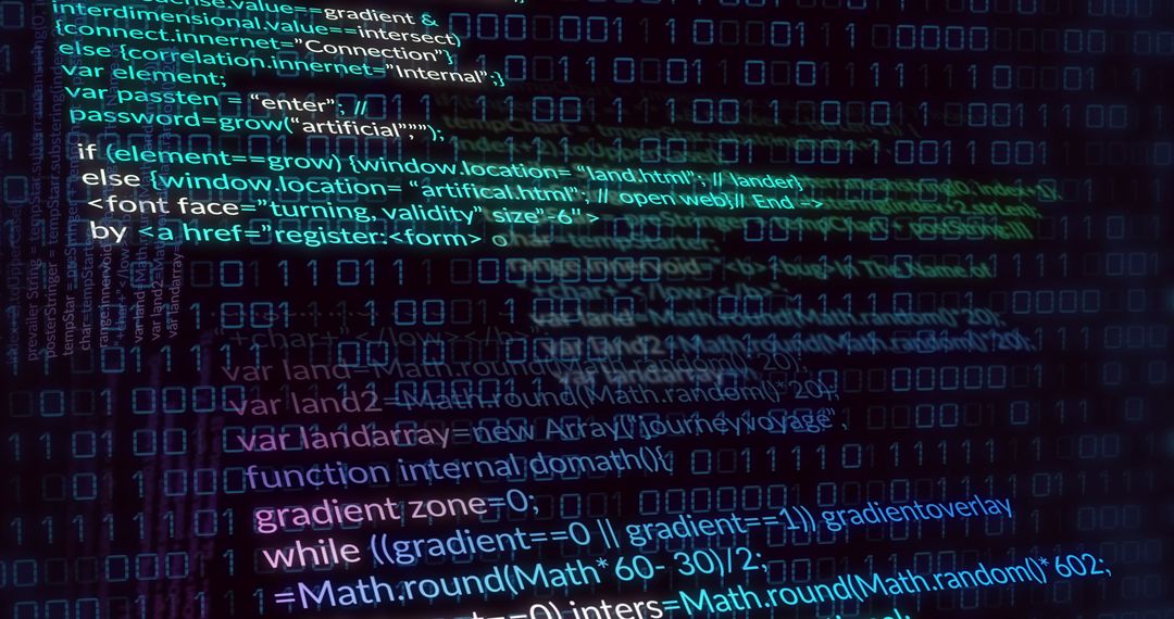 Binary Code with Overlapping Programming Script - Free Images, Stock Photos and Pictures on Pikwizard.com