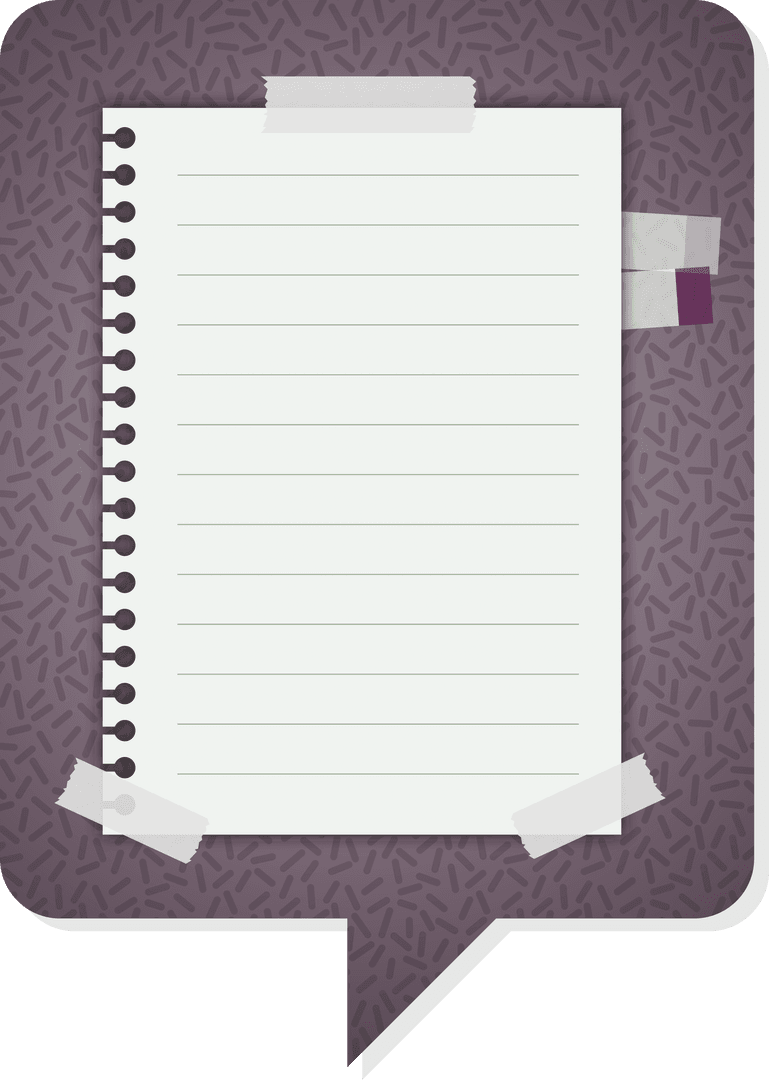 text bubble with notebook paper on transparent background vector - Download Free Stock Images Pikwizard.com