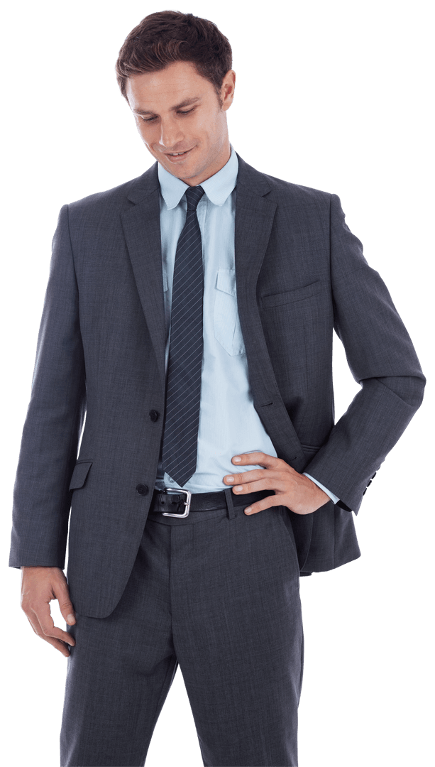 Confident Smiling Businessman in Suit Transparent Background