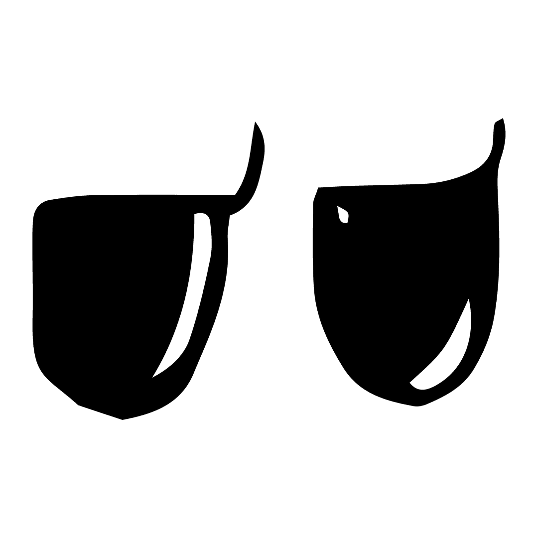 Abstract Black Shapes on Transparent Background in Vector Style