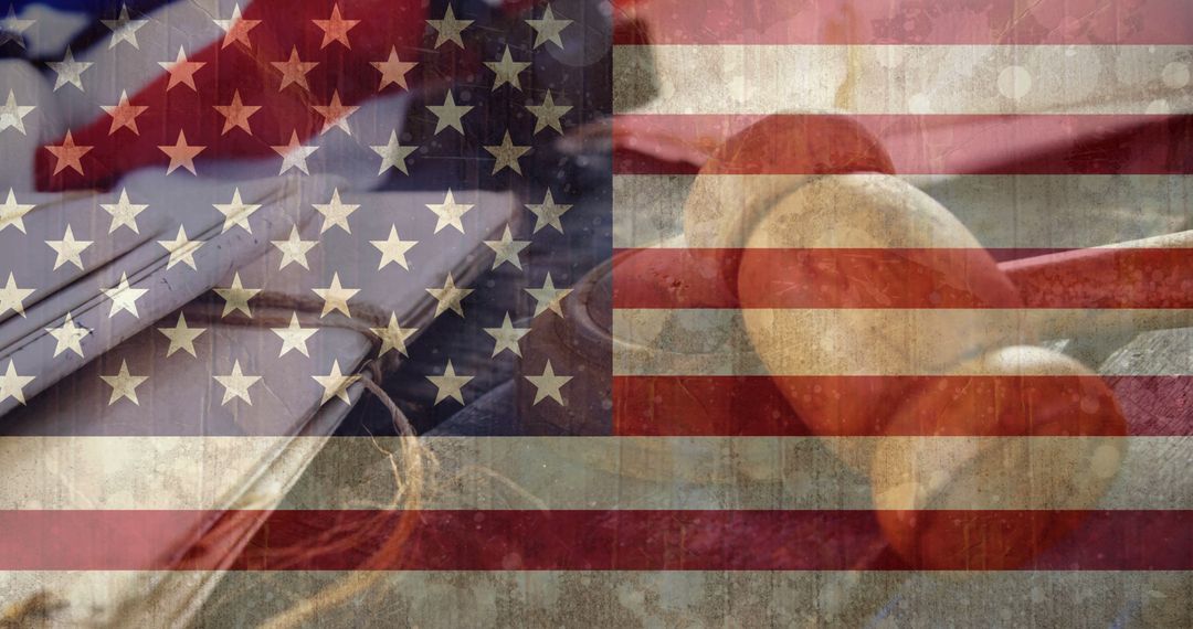 Digital composite of Flag of the United States and judge gavel - Free Images, Stock Photos and Pictures on Pikwizard.com