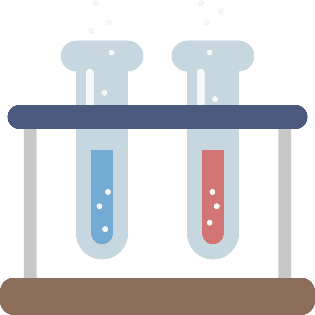 Transparent Vector Illustration of Test Tubes with Colorful Liquids