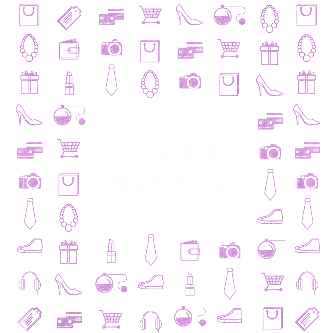 Transparent Icon Background with Cyber Monday Theme