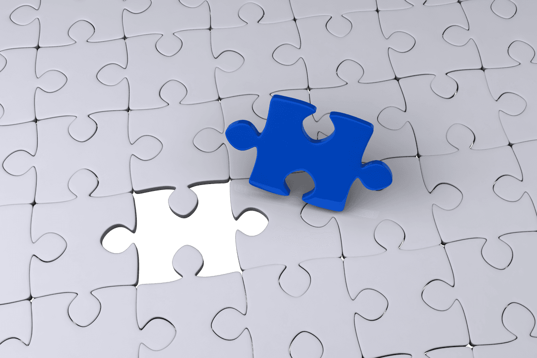 Transparent Puzzle Breakdown Includes One Blue Piece