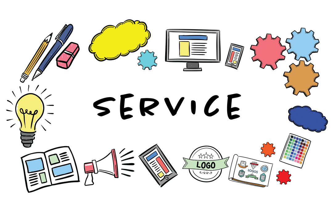 Creative Service and Support Illustration on Transparent Background