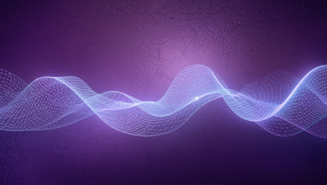 Glowing Mesh Wave on Purple Background