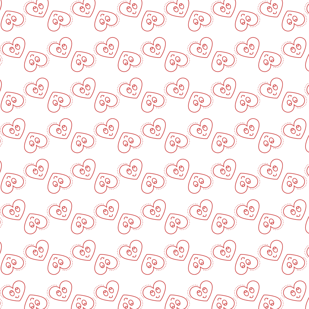 Seamless Red Heart Pattern on Transparent Background for Creative Design