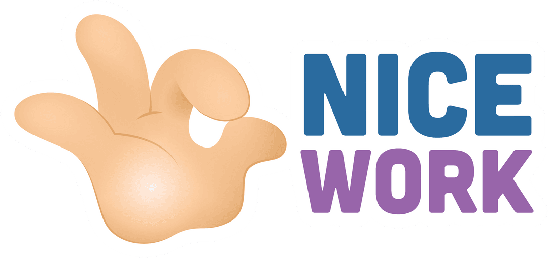 Transparent Illustration of Hand Gesture with Nice Work Text