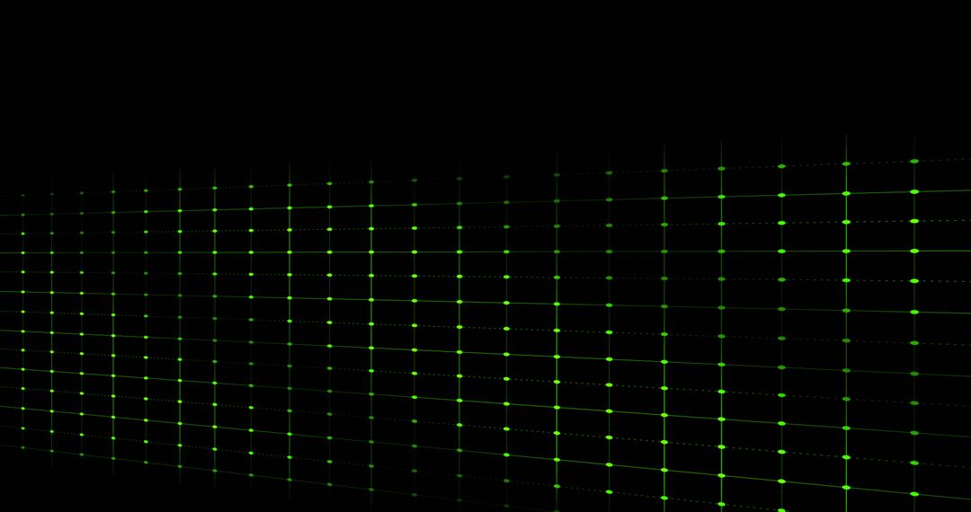 Abstract Green Digital Grid on Black Background