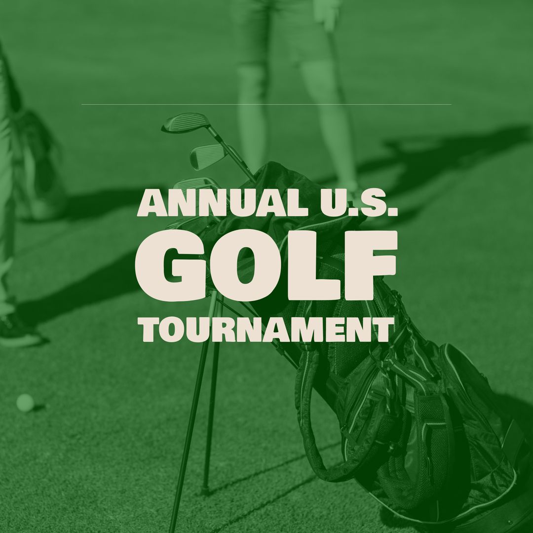 Annual U.S. Golf Tournament Concept with Player and Green