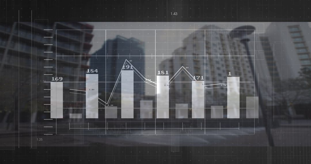 City Road Intersecting Data with Semi-Transparent Bar and Line Graphs