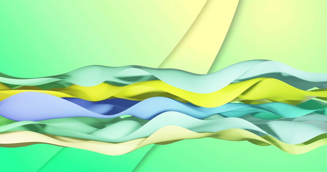Abstract Multicolor Waves on Green Background