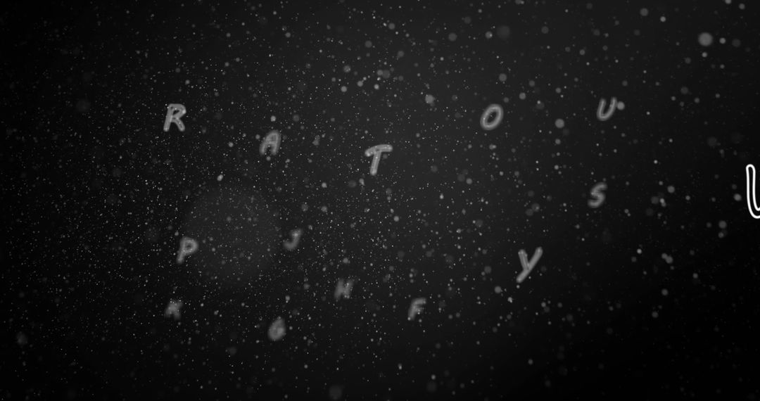 Floating Letters on Dark Abstract Digital Background