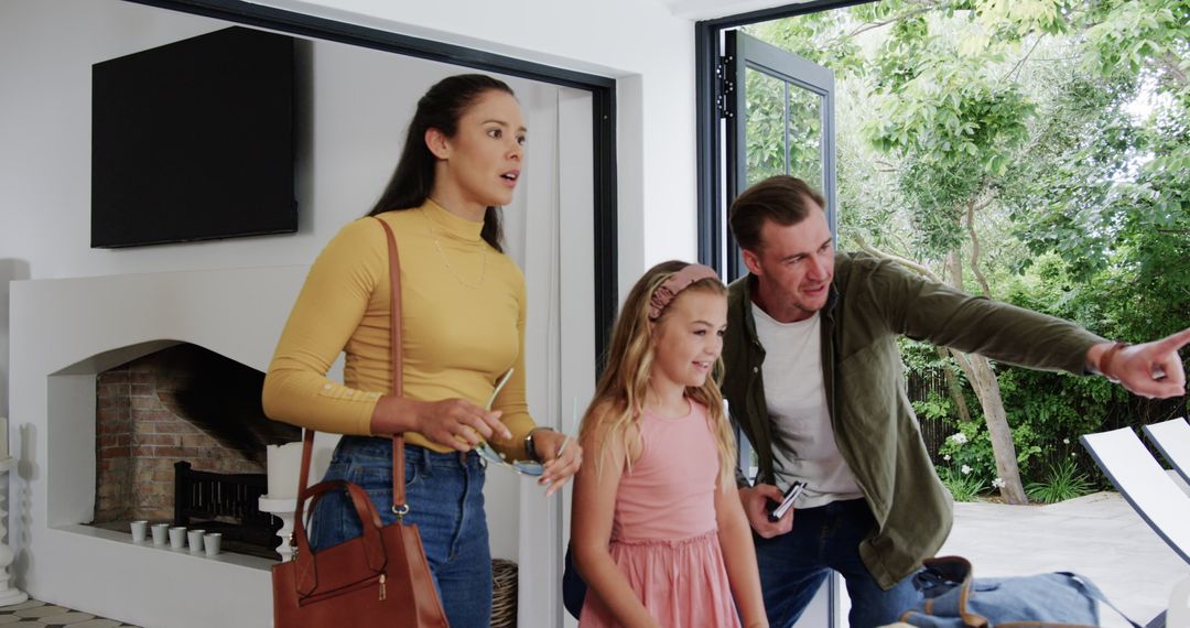 Family Returning Home From Vacation, Reconnecting and Planning