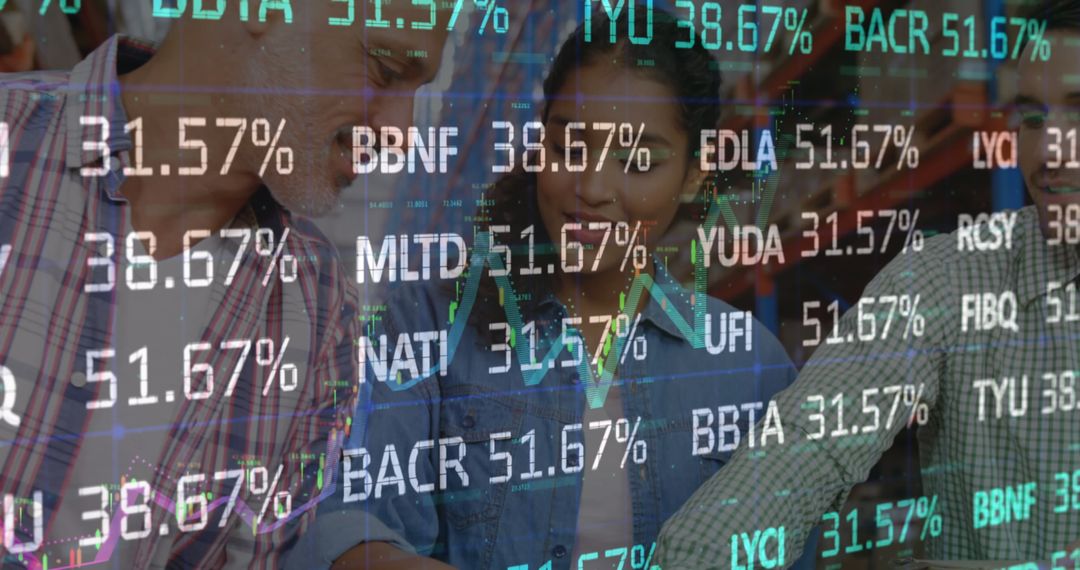 Global Trade Harmony: Diverse Team Amidst Stock Market Dynamics