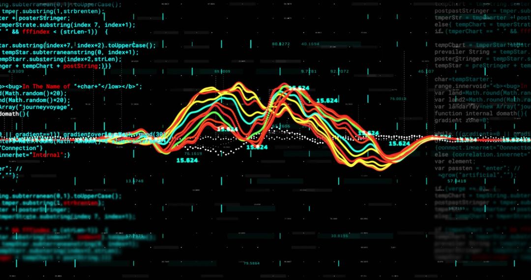 Digital Data Analysis Concept with Colorful Wave Graphs