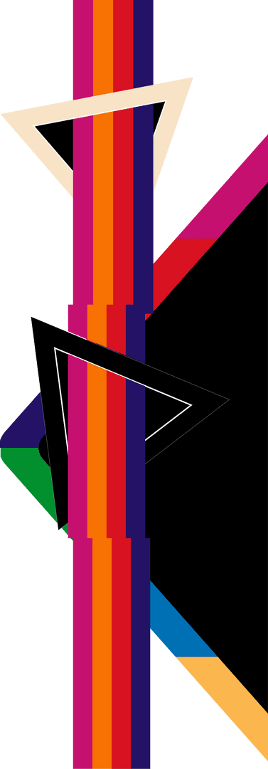 Vibrant Geometric Abstraction on Transparent Background