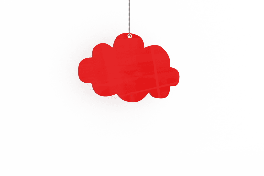 Red Cloud Illustration on Transparent Background for Communication