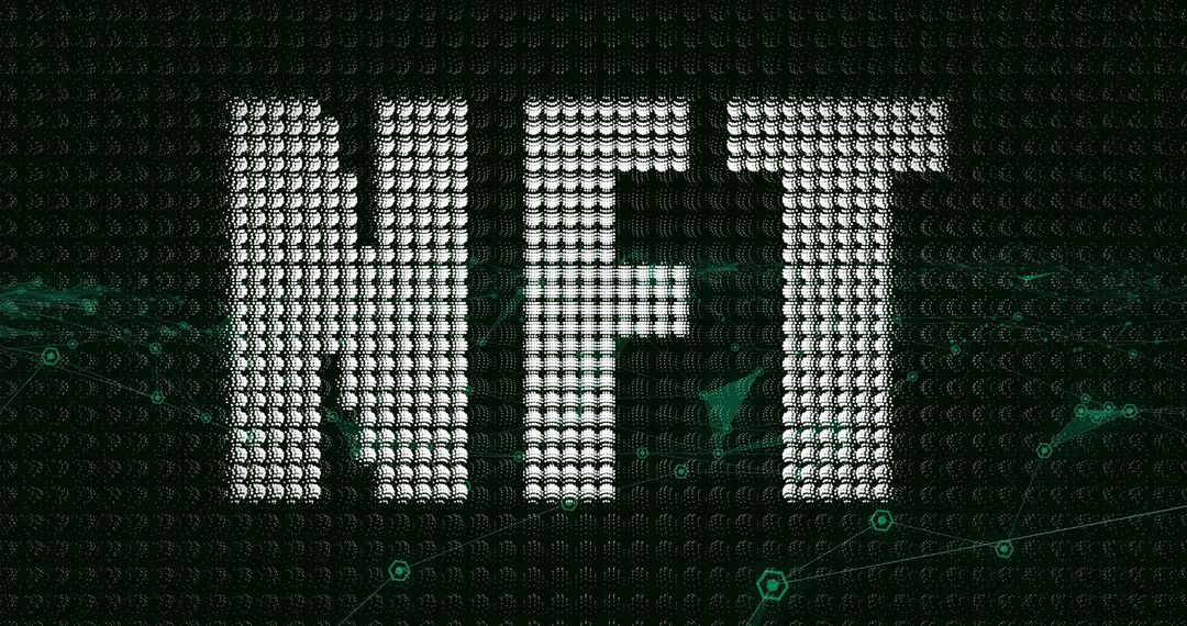 Digital NFT Letters on Futuristic Blockchain Network