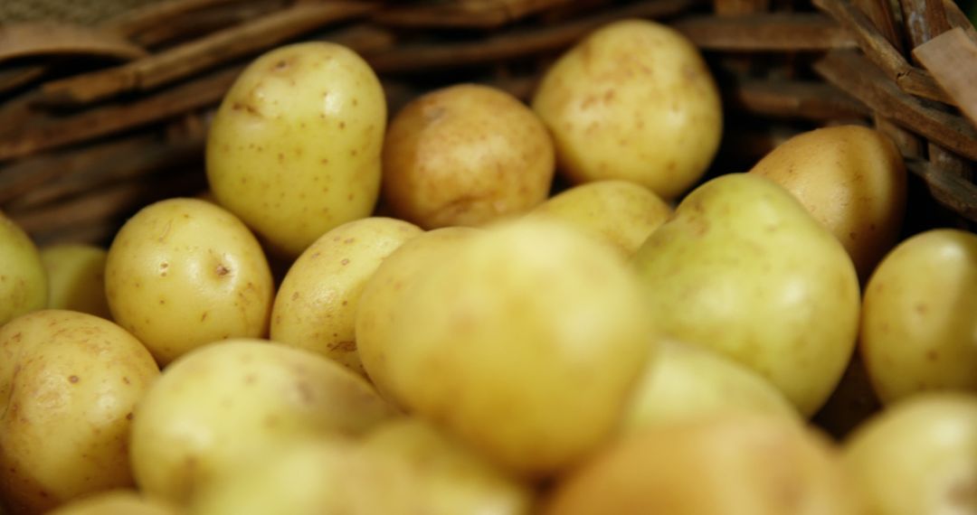 Fresh Potatoes in Wooden Basket - Free Images, Stock Photos and Pictures on Pikwizard.com